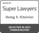 Super Lawyers, Nareg S. Kitsinian, selected in 2021, Thomson Reuters