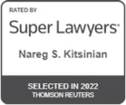 Super Lawyers, Nareg S. Kitsinian, selected in 2022, Thomson Reuters
